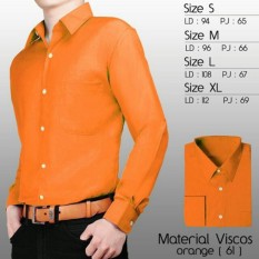 lunashop fashion pria model kemeja formal warna orange 61