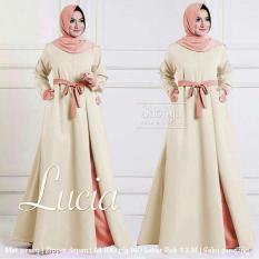 lunashop fashion wanita maxi lucia warna cream model terbaru dan terkini bisa untuk ibu menyusui