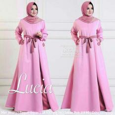lunashop fashion wanita maxi lucia warna pink model terbaru dari toko lunashop