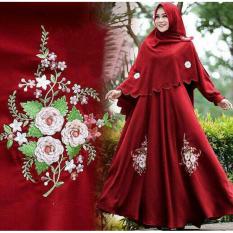 Lunashop fashion wanita model gamis muslim kamila premium warna maroon