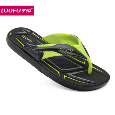 Luofu Laki-laki Sendal Jepit Kaki Tergelincir Sepatu Flat (Model Pria + Hitam Nike Di Green)