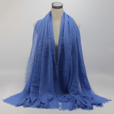 Lvshoping Premium Viscose Maxi Crinkle Cloud Jilbab Syal Selendang Lembut Islam Muslim-Intl