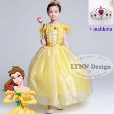 Lynn Design -Dress Baju Kostum Anak Gaun Princess Belle + Mahkota (Beauty & The Beast)_Frozen Friends