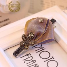 M1778 Plum Rajut Jepit Rambut Klip Sisi