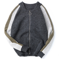 Macam Carcassonne Musim Gugur Produk Baru Laki-laki Rajutan Jaket (Hitam)