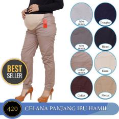 MAG420 Celana hamil 4-9 Bulan Pinggang Karet Celana Kerja Ibu Hamil