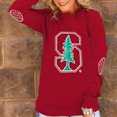 MagicWorldmall Woman Fashion Stanford Cardinal Logo Printed Elbow Patch Tee T-Shirt Top - intl