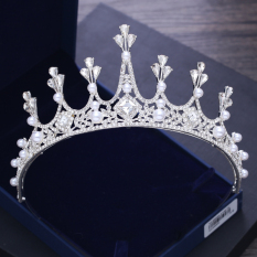 Mahkota Aksesoris Rambut Tiara Kristal Mewah Untuk Mempelai Pengantin Wanita