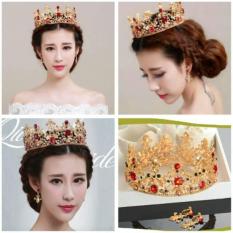 Mahkota Rambut Set Anting Tiara Wedding Hiasan Rambut Pesta Pengantin CC066