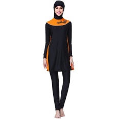 Membuat Perbedaan Arab Muslim Swimwear Sederhana Islam Pakaian Renang 2 Pieces Muslim Swimsuit Terhubung Jilbab Burkini untuk Wanita Wanita- INTL