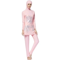 Membuat Perbedaan Cetak Islam Berenang Pakaian Sederhana Muslim Baju Renang 2 Pieces Muslim Baju Renang Terhubung Jilbab Burkini untuk Wanita Wanita- internasional