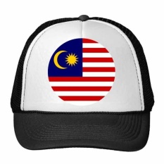 Malaysia Nasional Bendera Asia Negara Simbol Mark Round Pola Trucker Topi Bisbol Topi Nylon Mesh Topi Keren Anak Topi Yang Dapat Cap-Intl