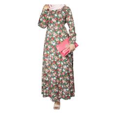 Mall BTM Fashion - Rimesa Gamis Vintage Motif Bunga Pink Soft - Biru Tua