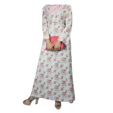 Mall BTM Fashion - Rimesa Gamis Vintage Motif Flower Bucket - Putih