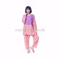 Mama Hamil Babydolls Hamil Muslim Batik Lasem Bunga Cantik - Ungu