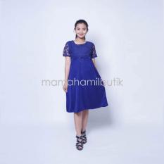 Mama Hamil Baju Hamil Dress Hamil Menysusui Brokat Jenifer Modis - Biru
