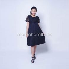 Mama Hamil Baju Hamil Dress Hamil Menysusui Brokat Jenifer Modis - Hitam