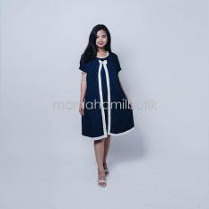 Mama Hamil Baju Hamil Dress Hamil Menyusui Pita Kado Chealsea - Biru - FREE CD Hamil 1psc