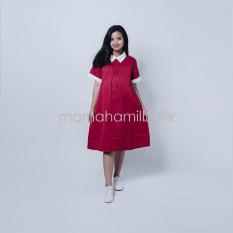 Mama Hamil Baju Hamil Dress Kerja Hamil Menyusui Devandra Modis - Merah - FREE CD Hamil 1psc