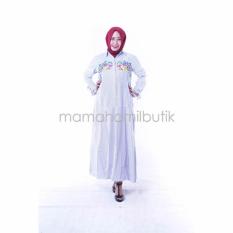 Mama Hamil Baju Hamil Gamis Hamil Menyusui Bunga Mawar Azizah - Biru Tua