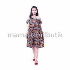 Mama Hamil Baju Hamil Modern Dress Pesta Menyusui Katun Etnik Sabrina Cantik - Orange