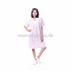 Mama Hamil Daster Hamil Piyama Majesty Full Kancing Motif Doraemon Kitty - Pink