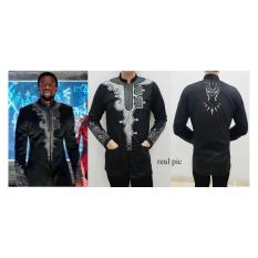 mamamia collection - baju koko black panther lengan panjang / baju lebaran / baju muslim / kemeja hitam / superhero