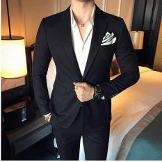 Sepatu Pria Jas Kerah Jas Pengantin Lelaki Setelan Jaket-Intl