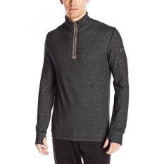 MANDUKA Pria Ribu Risleting Leher Jaket, Hitam,-Internasional