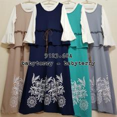 Marchel baju gamis wanita babytery etnik Tali - Tosca
