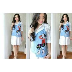 Marchel dress olive Girl - Biru