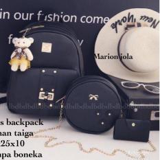 Tas BACKPACK/Ransel/TAS MINI BACKPACK/Tas Anak/Tas 3in1/Tas 4in1/TAS CROS BODY/TAS Drawstring backpack/Tas Messenger/Tas Chanel/Tas Dior/Tas FendI/Tas Louis Vuitton/Tas Prada/Tas Gucci/Tas murah MARION JOLA 3PCS BACKPACK BLACK