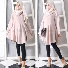 Marlow Jean Baju Wanita Muslim Tunik Blouse Fashion Wanita Muslim Baju Ibu Menyusui - Coklat