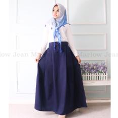 Marlow Jean Rok Panjang Rok Hijabers Simple / Women Long Skirt / Rok Polos Panjang - Navy
