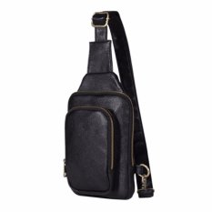 Marlow Jean Tas Selempang Single Shoulder Strap Premium Leather Tas Selempang Shoulder Bag Pria Bahan Kulit - Hitam