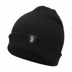 Marlow Jean Topi Kupluk Knitted Winter Hat Beanie Kupluk Bahan Kain Rajut Tebal Topi Camping - Hitam