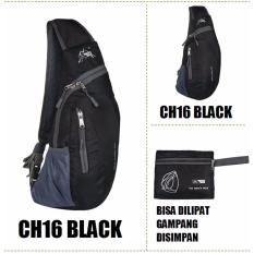 Martin Versa Tas CH16 Kanvas Nylon water resistant Selempang Slempang Slingbag Impor Import. - Black