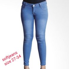 master jeans celana wanita warna esblue polos