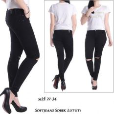 Master Jeans/celana Sobek Silet/hitam