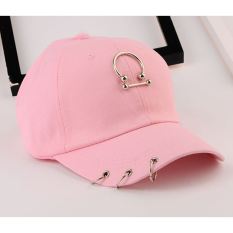 Masuknya orang kasual perempuan liontin topi baseball cap topi (Setengah lingkaran cincin tongkat merah muda)