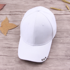 Orang Trendi Topi Gelang Besi Topi Baseball Musim Semi Muda (Papan lampu 3 Cincin (putih))