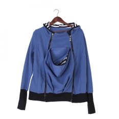 Maternity Casual Hoodie Gaya Kanguru Zip Jaket Mantel (Grey)-Intl