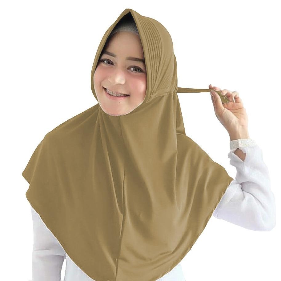 Maula Hijab Jilbab Instan Serut Jokowi Jersey ( Kerudung instan, jilbab khimar)