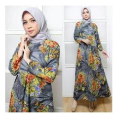 maxi dres zahra maryam dark grey baju muslim fashion gamis wanita