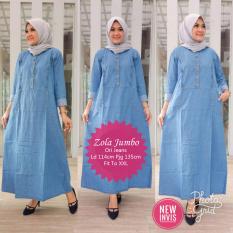 Maxi Dress Wanita - Zola Jumbo - Gamis Jeans Busui