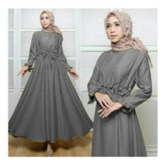 maxi ega abu fashion wanita gamis dres baju muslim