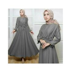 maxi ega abu fashion wanita gamis dres baju muslim