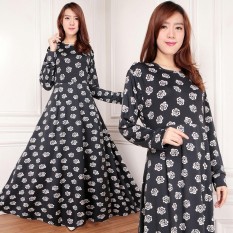 Maxi Gamis Spandek Balon Jersey HITAM