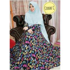 maxi laverder corak C bahan monalisa original free bergo kualitas bahan bagus dan model terbaru cocok untuk ibu menyusui