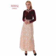 MAXIDRESS ATAS BLUDRU BAWAH ORGANZA KODE: 24665-1 MAROON }